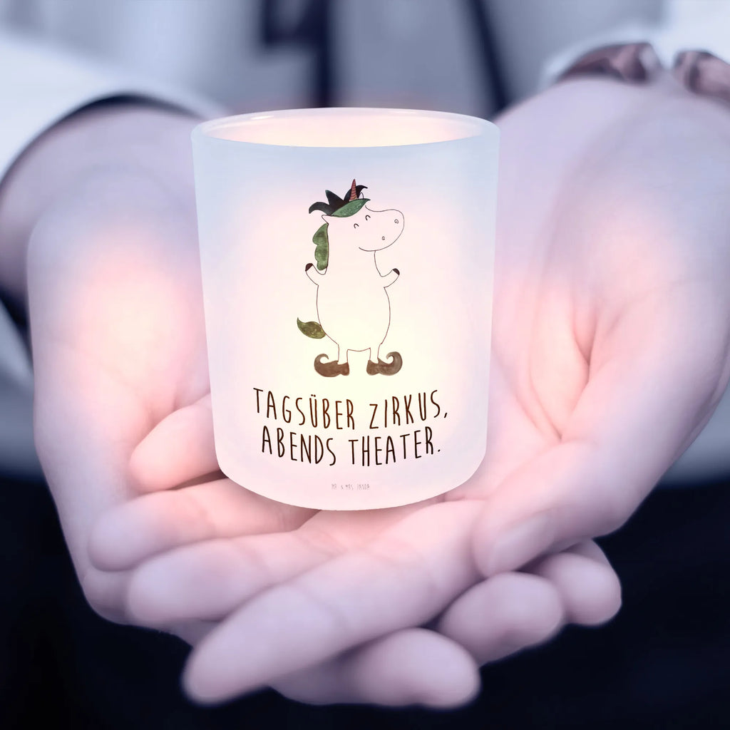 Lantern unicorn joker Wind light, tealight holder, glass tealight, unicorn, unicorns, Middle Ages, Court Jester, Unicorn, Juggler, Punch