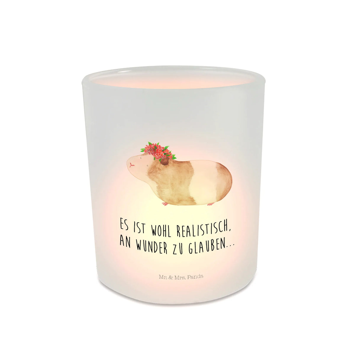 Lantern Guinea pig wisdom glass tealight, tealight holder, Wind light, small animals, cute, funny, cute animal motives, hand drawn, small world, funny sayings, good mood, happy, gifts, gift ideas, special gifts, animal lover, card, flower child, saying, motivation, Meeries, wisdom, guinea pig, reality, wonder, wonderland, meerie