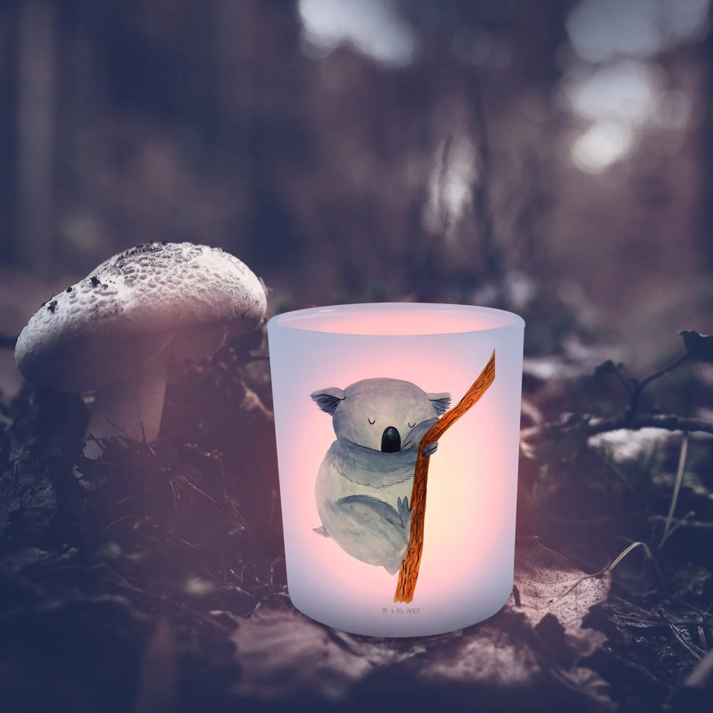 Lantern koala glass tealight, Wind light, tealight holder, small animals, cute, funny, cute animal motives, hand drawn, small world, funny sayings, good mood, happy, gifts, gift ideas, special gifts, animal lover, card, bedroom, sleeping, koala bear, dreamland, dream, Koala, bear