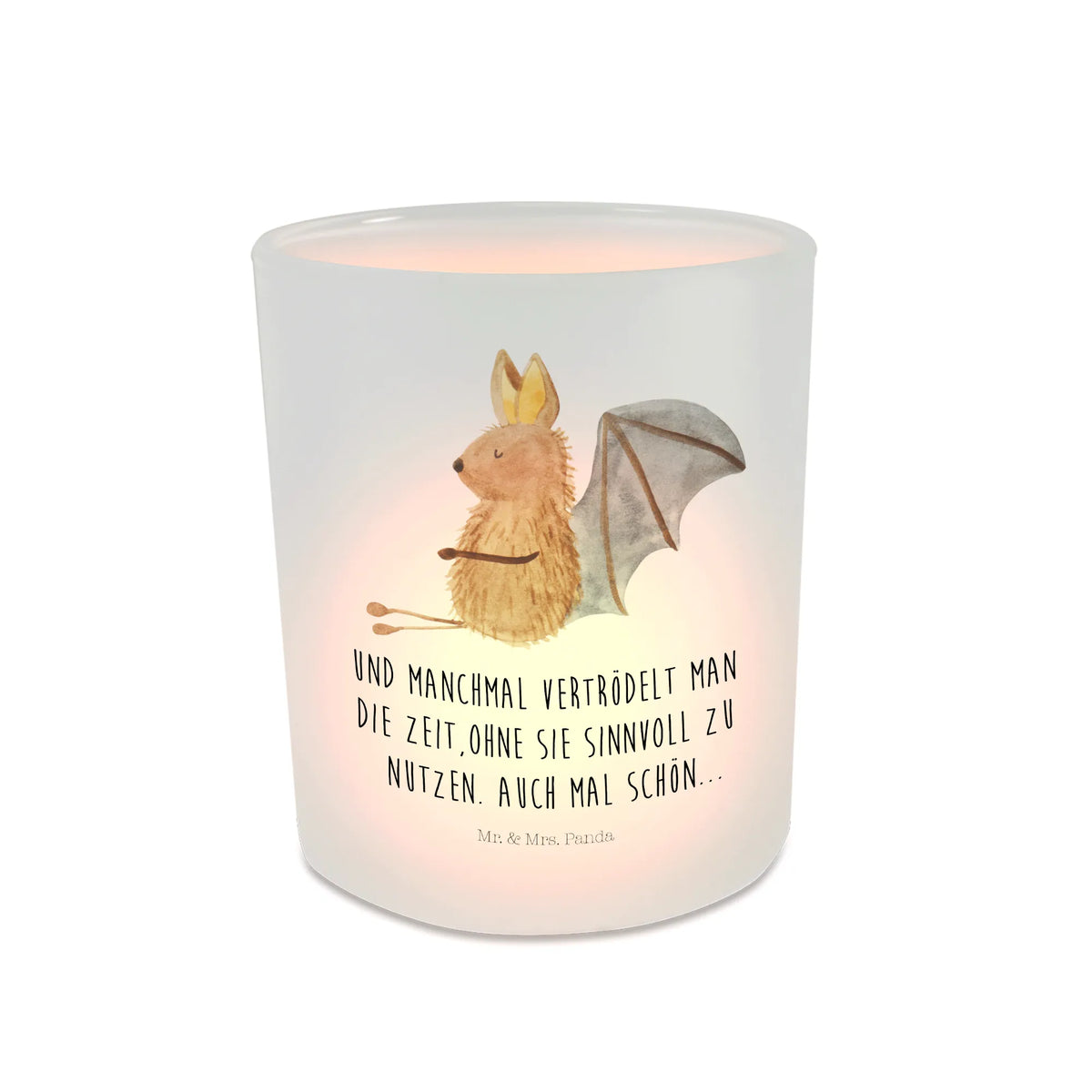 Lantern bat Sit tealight holder, glass tealight, Wind light, small animals, cute, funny, cute animal motives, hand drawn, small world, funny sayings, good mood, happy, gifts, gift ideas, special gifts, animal lover, card, bats, relax, motivation, bat