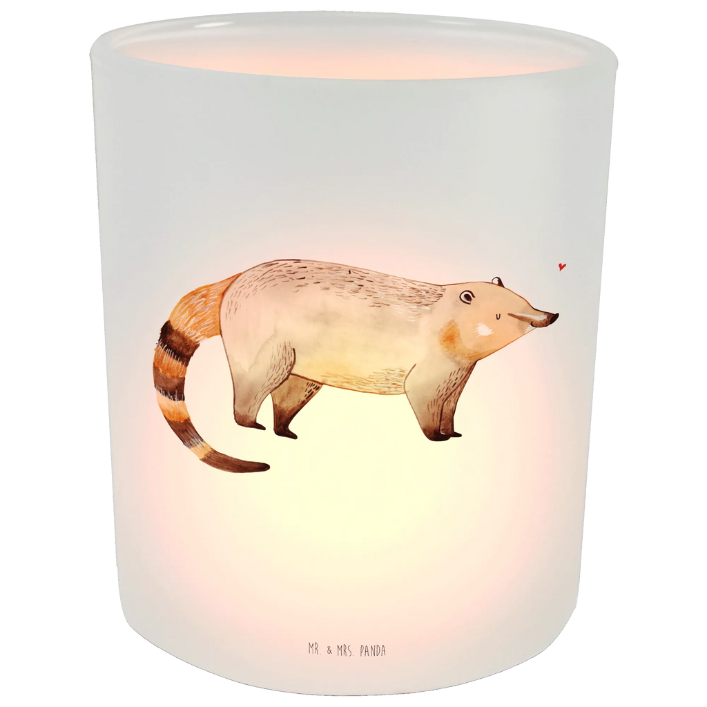 Lantern Coati Wind light, glass tealight, tealight holder, small animals, cute, funny, cute animal motives, hand drawn, small world, funny sayings, good mood, happy, gifts, gift ideas, special gifts, animal lover, card, trunk bear, nose bear, Nose bear, bear