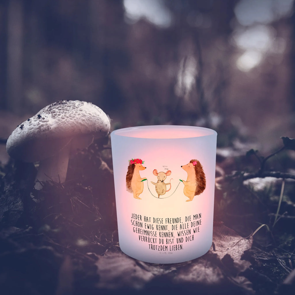 Lantern Hedgehog skipping glass tealight, Wind light, tealight holder, small animals, cute, funny, cute animal motives, hand drawn, small world, funny sayings, good mood, happy, gifts, gift ideas, special gifts, animal lover, card, children, rope skipping, hedgehog, mouse, kindergarten