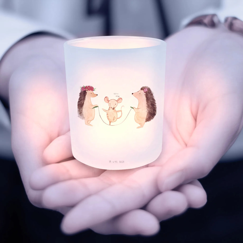 Lantern Hedgehog skipping glass tealight, Wind light, tealight holder, small animals, cute, funny, cute animal motives, hand drawn, small world, funny sayings, good mood, happy, gifts, gift ideas, special gifts, animal lover, card, children, rope skipping, hedgehog, mouse, kindergarten