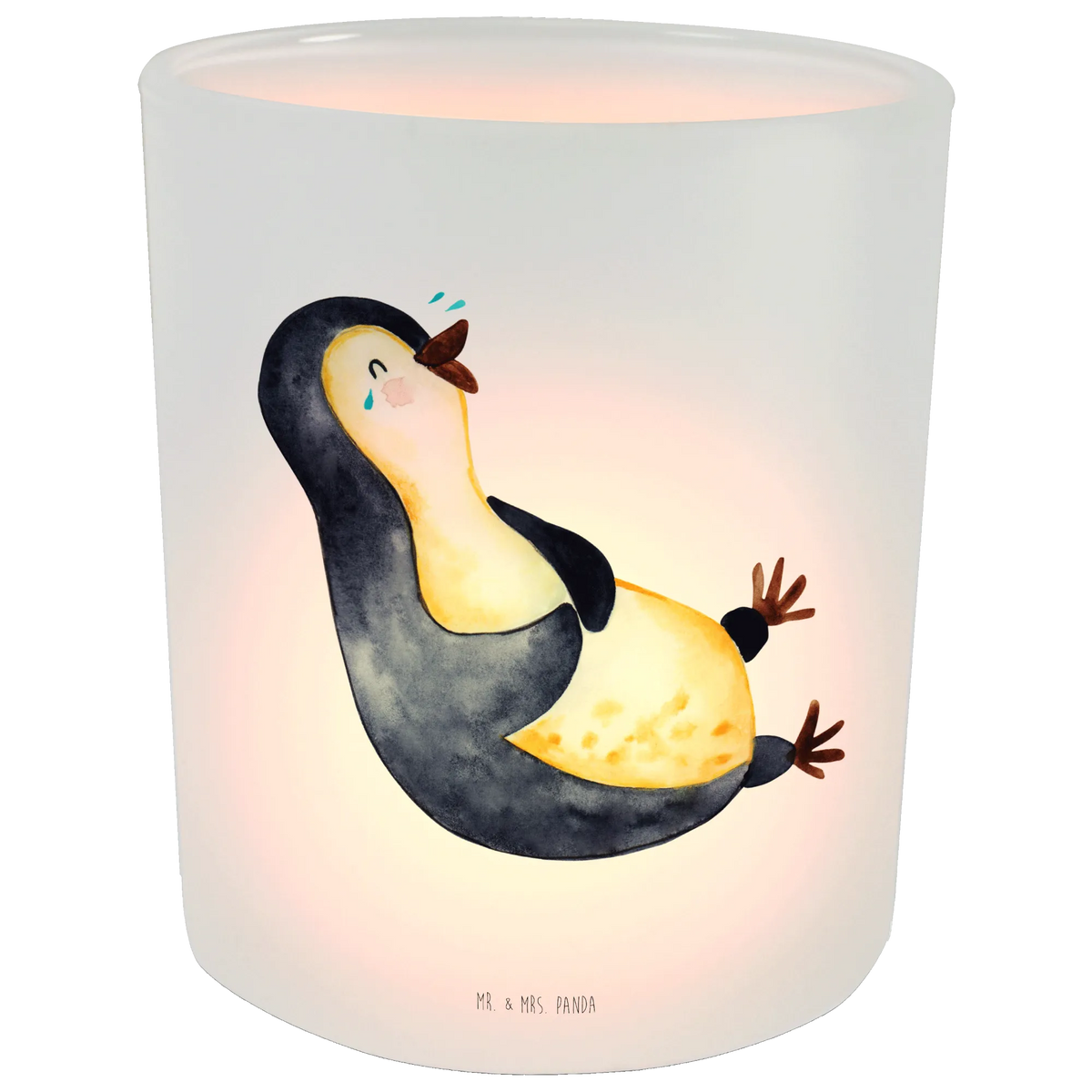 Lantern Penguin Laugh glass tealight, Wind light, tealight holder, Penguin, North Pole, Winter, Penguins, Pinguine, Optimismus, lustiger Spruch, Pinguin, Fröhlich