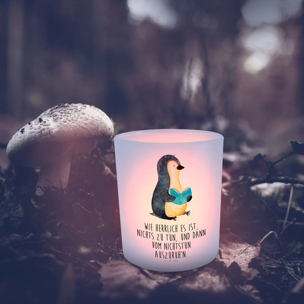 Lantern Penguin A book tealight holder, Wind light, glass tealight, Penguin, North Pole, Winter, Penguins, penguins, leisure, vacation, holidays, doing nothing, book, reading, bookworm, lazing around