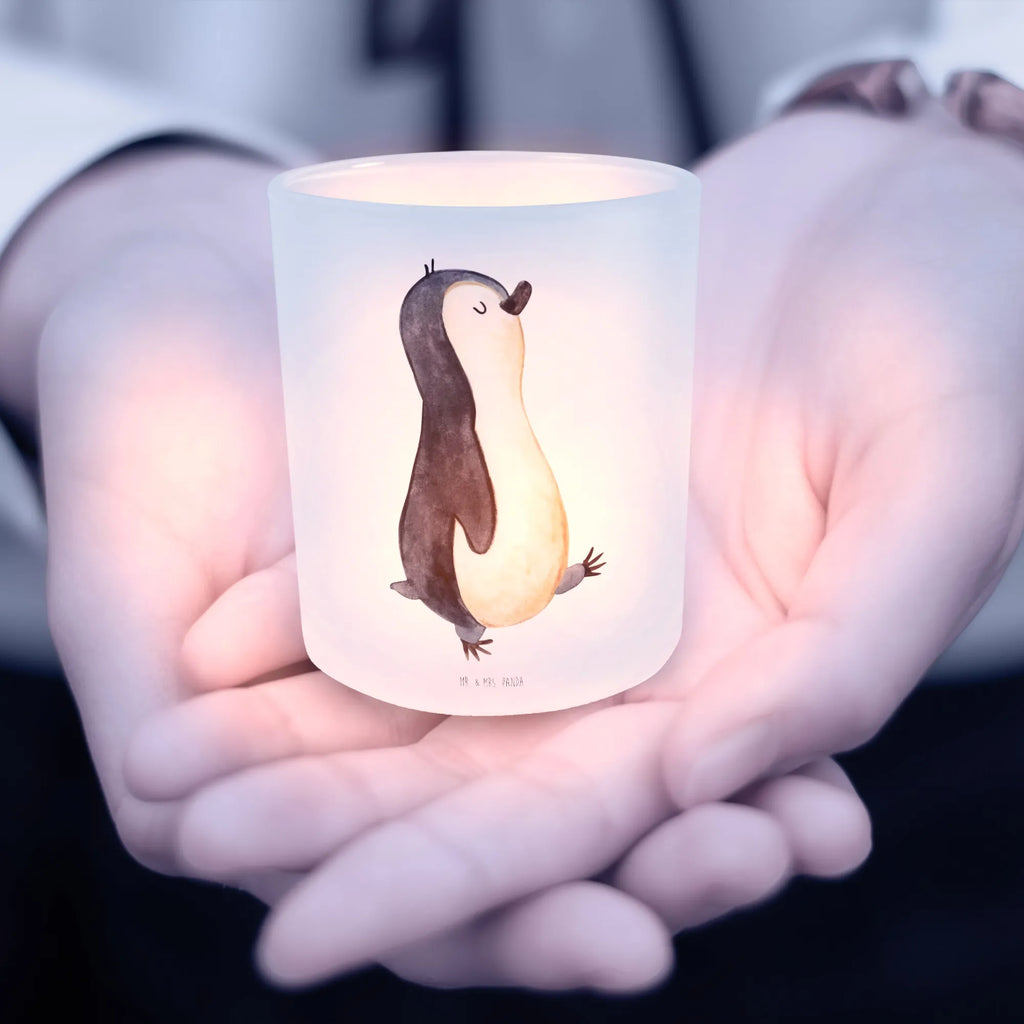 Lantern Penguin march glass tealight, tealight holder, Wind light, Penguin, North Pole, Winter, Penguins, brother, penguins, family, sister, late riser, penguin, early riser