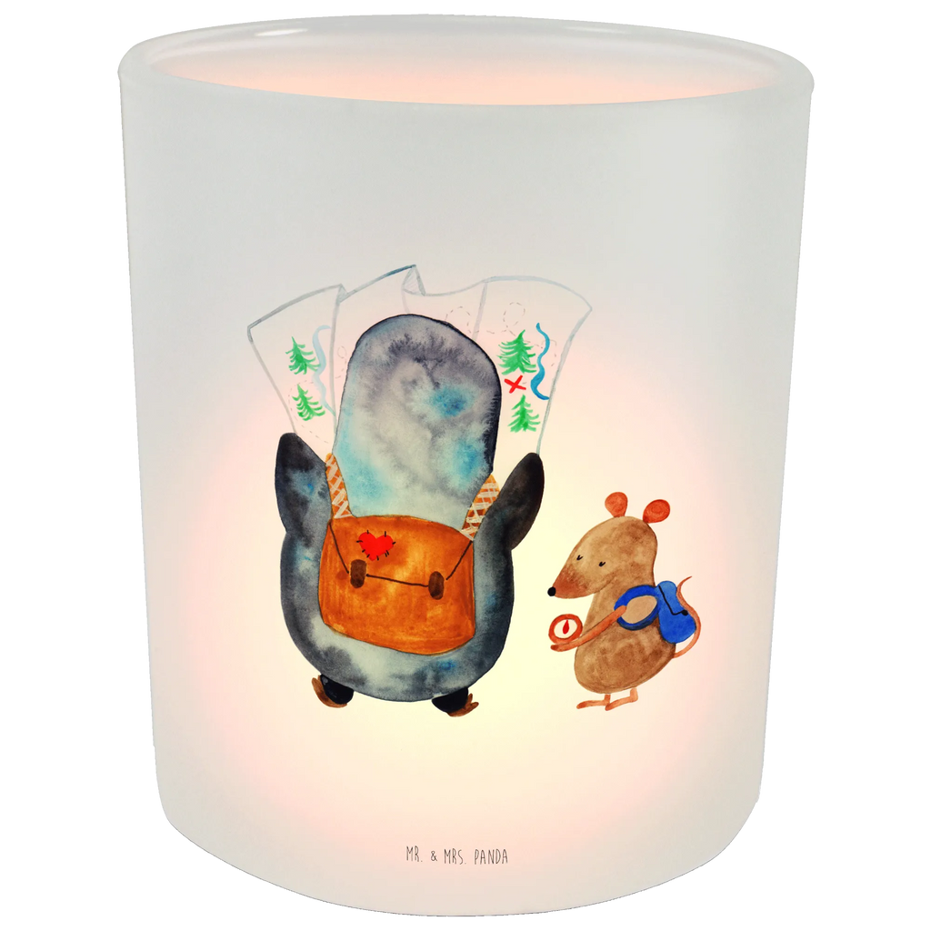 Lantern Penguin & Mouse Hiker tealight holder, glass tealight, Wind light, Penguin, North Pole, Winter, Penguins, adventure, penguins, hiking, adventurer, excursion, road trip, wanderlust, penguin