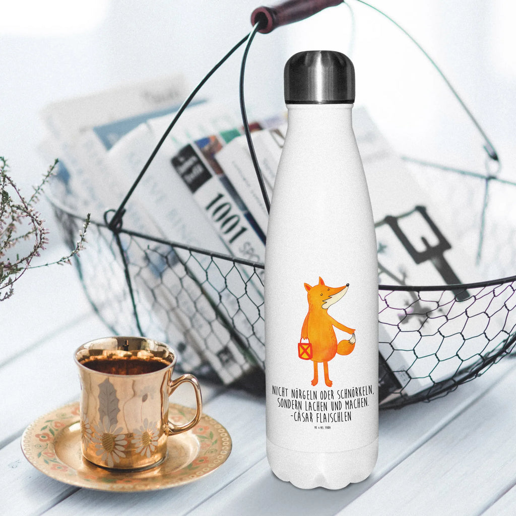Insulated bottle Fox Lantern stainless steel, Thermos bottle, Thermos, Thermos bottle 500ml, Thermos bottles, fox, foxes, forest wildlife, clever as a fox, animal lover, Caesar Otto Hugo Flaischlen, Lantern parade, Foxes, Lantern, Lovesickness Spell, Fox, Cheer up, Saint Martin, Spell comforting