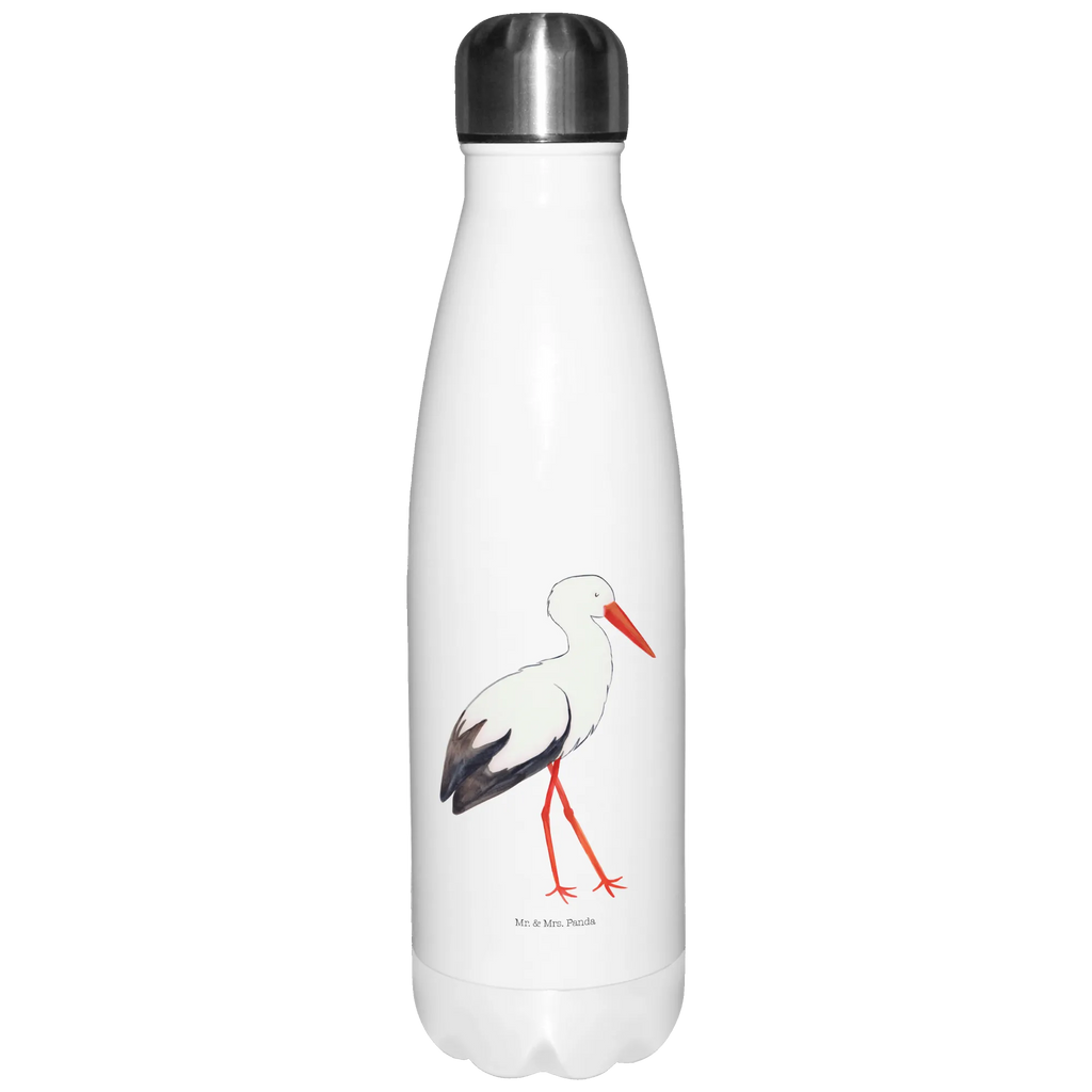 Insulated bottle Stork Thermos, Thermos bottle, stainless steel, Thermos bottles, Thermos bottle 500ml, small animals, cute, funny, cute animal motives, hand drawn, small world, funny sayings, good mood, happy, gifts, gift ideas, special gifts, animal lover, card, mothers, baby bump, stork, baby, becoming a mother, pregnancy, pregnant, birth, mother