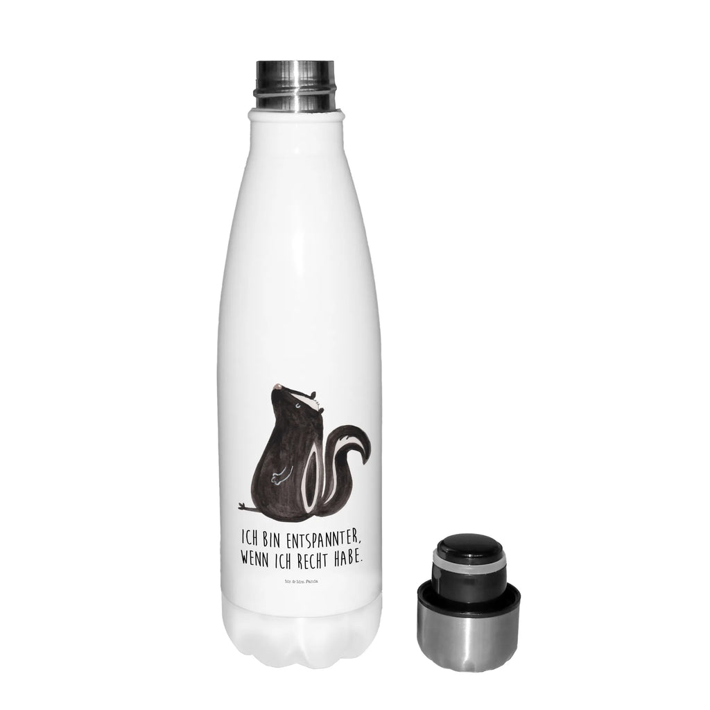 Insulated bottle skunk Sit Thermos bottles, stainless steel, Thermos bottle, Thermos bottle 500ml, Thermos, Skunk, stinker, law, skunk, know-it-all, office, stinky, predator, wild animal, slogan