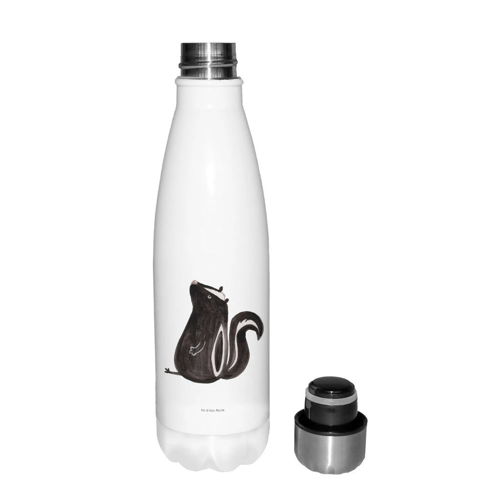 Insulated bottle skunk Sit Thermos bottles, stainless steel, Thermos bottle, Thermos bottle 500ml, Thermos, Skunk, stinker, law, skunk, know-it-all, office, stinky, predator, wild animal, slogan