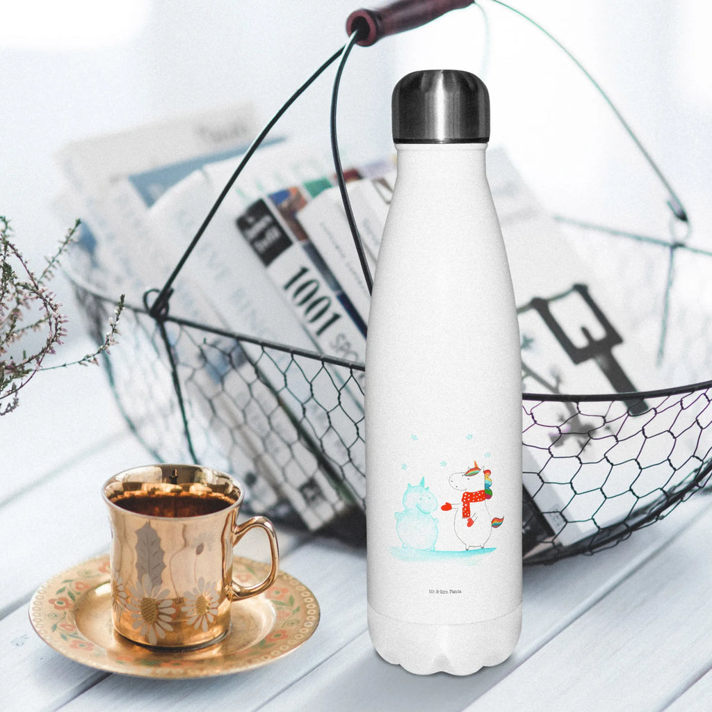 Insulated bottle unicorn snowman Thermos bottle, Thermos bottle 500ml, Thermos bottles, stainless steel, Thermos, unicorn, unicorns, Unicorn, present, Snow, Christmas, winter gift, Winter, Cake, X-Mas, Snowman, Gloves, Christmas Motif, Cold, Cap