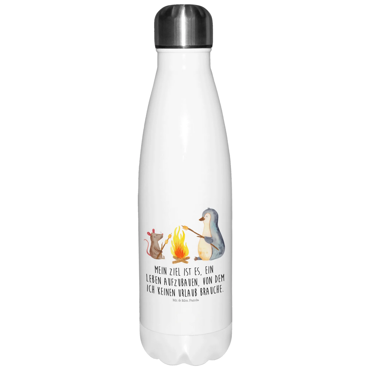 Insulated bottle Penguin campfire Thermos bottles, Thermos, Thermos bottle 500ml, Thermos bottle, stainless steel, Penguin, North Pole, Winter, Penguins, marshmallows, life, everyday office life, motivation, work, new start, life motto, job, penguins, office, love, life motivation, campfire, barbecue, mouse, fire