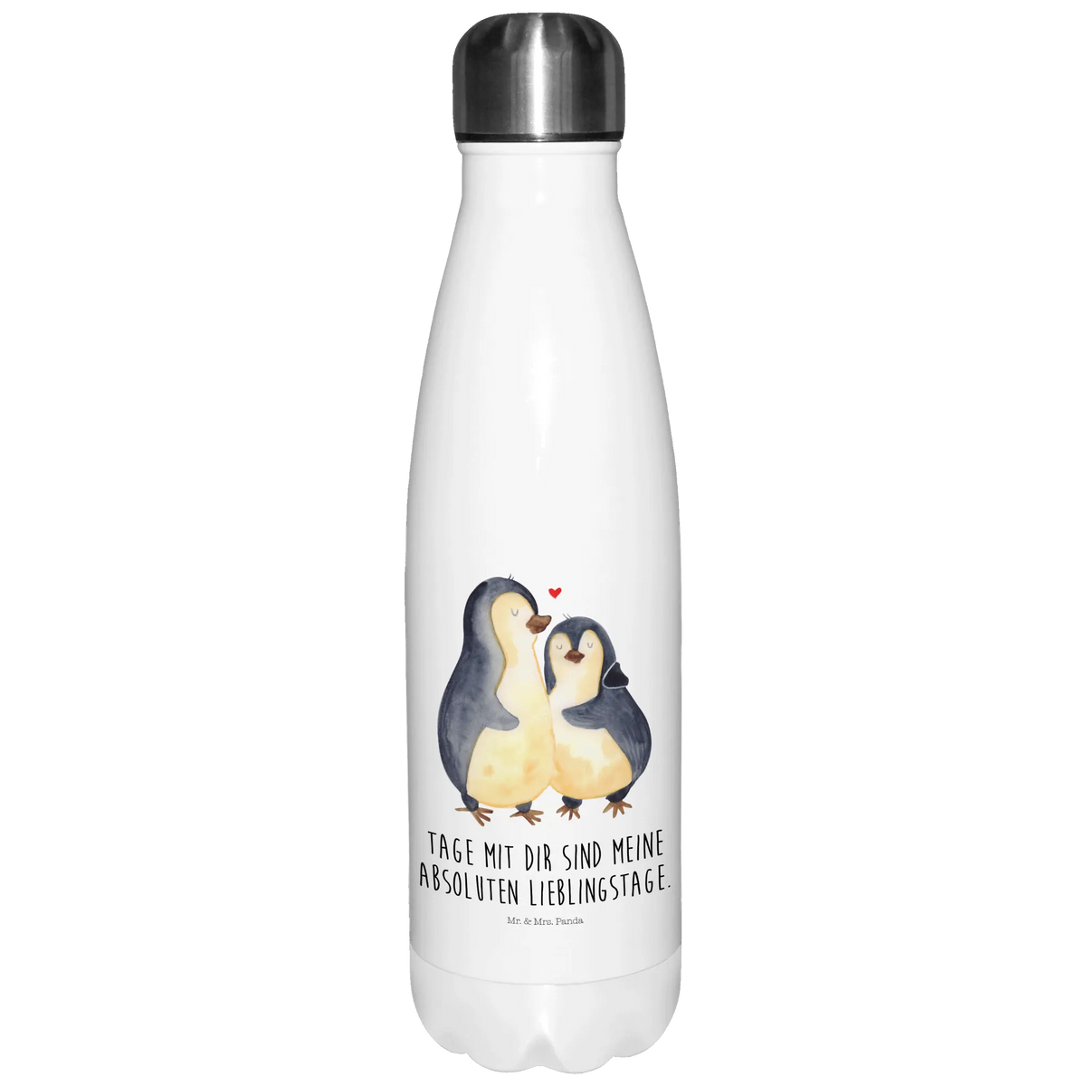 Insulated bottle Penguin embrace Thermos bottles, stainless steel, Thermos bottle 500ml, Thermos, Thermos bottle, Penguin, North Pole, Winter, Penguins, engagement, proof of love, penguin, wedding gift, love gift, anniversary, lovers, wedding day, wedding, love