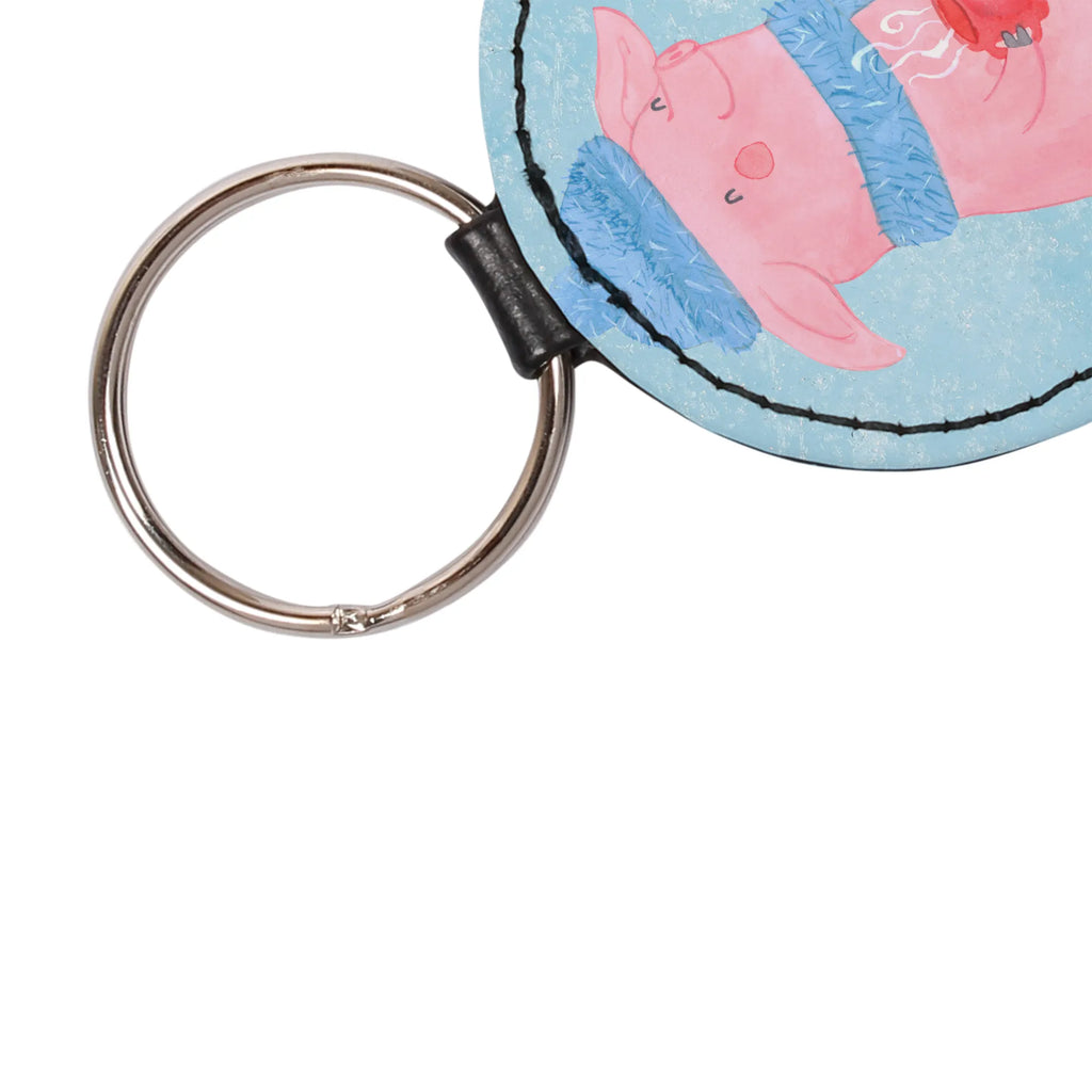 Round key ring Pig Mulled wine mini schlüsselanhänger, Schlüsselanhänger, Schlüsselaccessoire, schlüsselbund anhänger, Taschenanhänger, Weihnachten, Winter, Weihnachtsdeko, Nikolaus, Advent, Heiligabend, Wintermotiv, Weihnachtsmarkt, Glühwein, Punsch, Glühschwein
