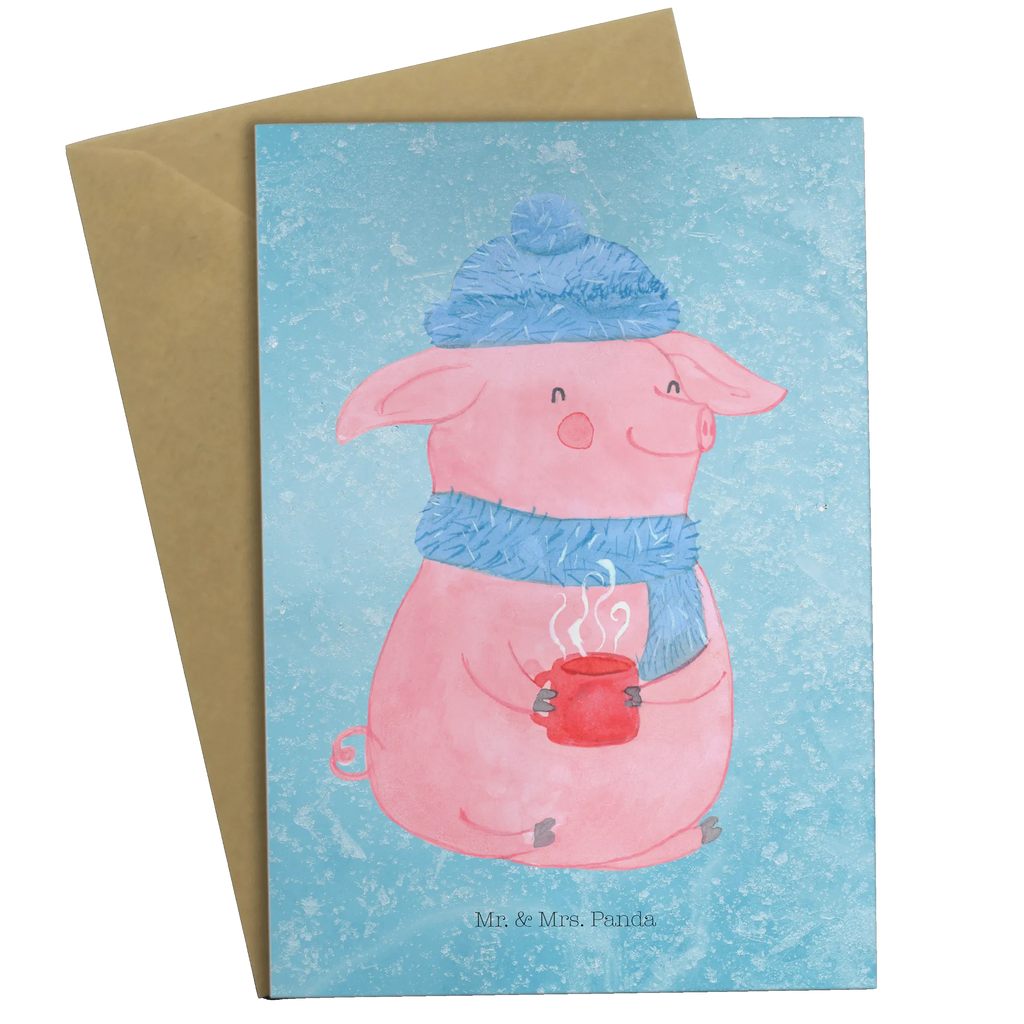 Greetings card Pig Mulled wine greeting card, folding card, birthday card, wedding card, invitation card, Winter, Christmas, Christmas time, snow, punch, Christmas market, mulled pig, mulled wine