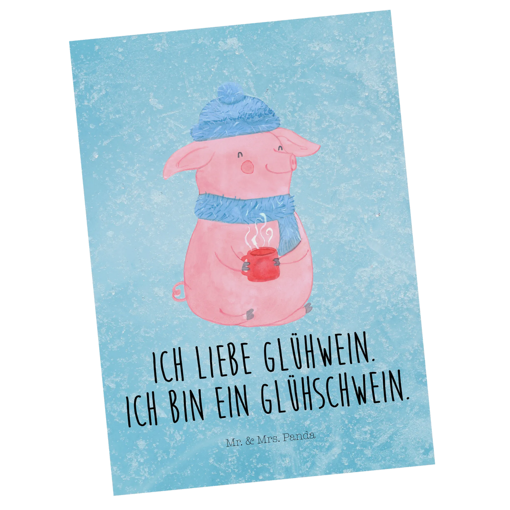 Postcard Pig Mulled wine invitation card, card, letter, gift card, gift, Postcard, postcards, invitation, paper, Winter, Christmas, Christmas time, snow, mulled wine, mulled pig, Christmas market, punch