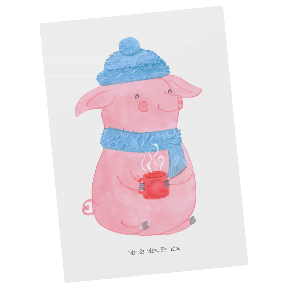 Postcard Pig Mulled wine invitation card, card, letter, gift card, gift, Postcard, postcards, invitation, paper, Winter, Christmas, Christmas time, snow, mulled wine, mulled pig, Christmas market, punch