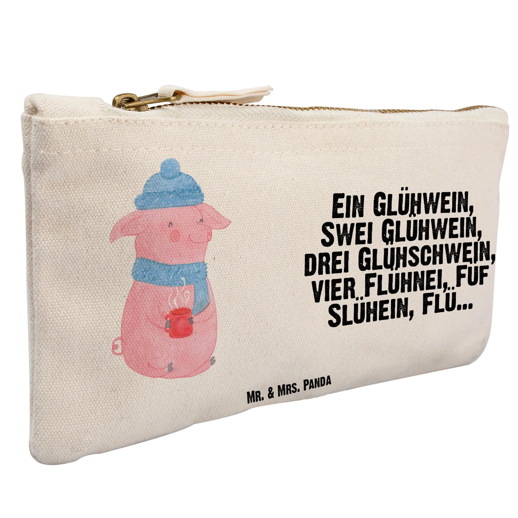 Schminktasche Schweinchen Glühwein Waschbeutel, aufbewahrungstasche, Federmappe, Schminktasche, Schlampermäppchen, kosmetiktäschchen, Kosmetikbeutel, Schminktäschchen, Schminkbeutel, toiletry bag, Kulturtasche, Kosmetiktasche, Mäppchen, Etui, aufbewahrungsbeutel, pencil case, pinsel tasche, utensilientasche, Stiftemäppchen, Waschtasche, Kulturbeutel, beauty case, beauty tasche, Winter, Wintermotiv, Weihnachten, Heiligabend, Advent, Weihnachtsdeko, Nikolaus, Glühwein, Spruch, Weihnachtsmarkt, Betrunken