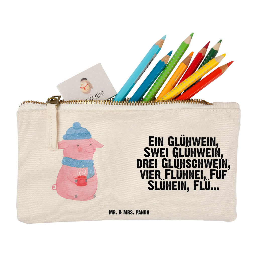 Schminktasche Schweinchen Glühwein Waschbeutel, aufbewahrungstasche, Federmappe, Schminktasche, Schlampermäppchen, kosmetiktäschchen, Kosmetikbeutel, Schminktäschchen, Schminkbeutel, toiletry bag, Kulturtasche, Kosmetiktasche, Mäppchen, Etui, aufbewahrungsbeutel, pencil case, pinsel tasche, utensilientasche, Stiftemäppchen, Waschtasche, Kulturbeutel, beauty case, beauty tasche, Winter, Wintermotiv, Weihnachten, Heiligabend, Advent, Weihnachtsdeko, Nikolaus, Glühwein, Spruch, Weihnachtsmarkt, Betrunken