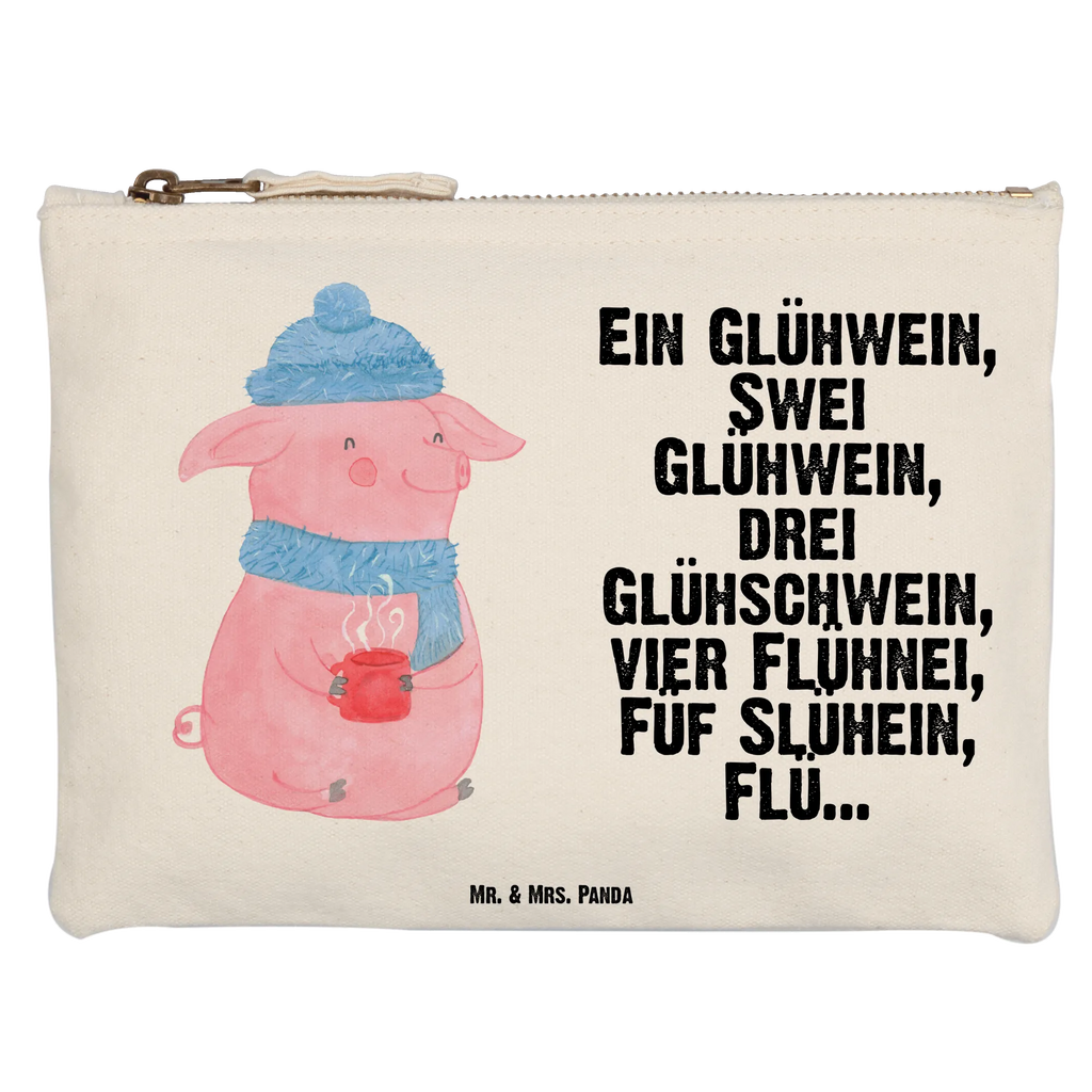 Schminktasche Schweinchen Glühwein Waschbeutel, aufbewahrungstasche, Federmappe, Schminktasche, Schlampermäppchen, kosmetiktäschchen, Kosmetikbeutel, Schminktäschchen, Schminkbeutel, toiletry bag, Kulturtasche, Kosmetiktasche, Mäppchen, Etui, aufbewahrungsbeutel, pencil case, pinsel tasche, utensilientasche, Stiftemäppchen, Waschtasche, Kulturbeutel, beauty case, beauty tasche, Winter, Wintermotiv, Weihnachten, Heiligabend, Advent, Weihnachtsdeko, Nikolaus, Glühwein, Spruch, Weihnachtsmarkt, Betrunken