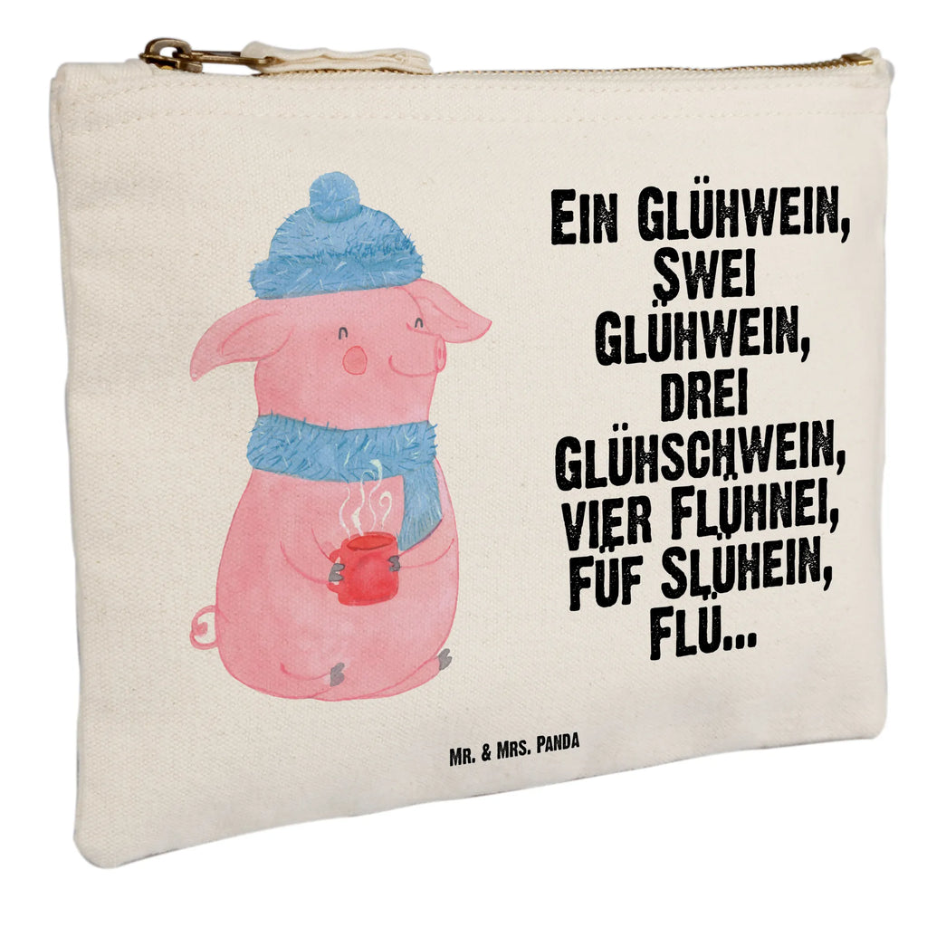 Schminktasche Schweinchen Glühwein Waschbeutel, aufbewahrungstasche, Federmappe, Schminktasche, Schlampermäppchen, kosmetiktäschchen, Kosmetikbeutel, Schminktäschchen, Schminkbeutel, toiletry bag, Kulturtasche, Kosmetiktasche, Mäppchen, Etui, aufbewahrungsbeutel, pencil case, pinsel tasche, utensilientasche, Stiftemäppchen, Waschtasche, Kulturbeutel, beauty case, beauty tasche, Winter, Wintermotiv, Weihnachten, Heiligabend, Advent, Weihnachtsdeko, Nikolaus, Glühwein, Spruch, Weihnachtsmarkt, Betrunken