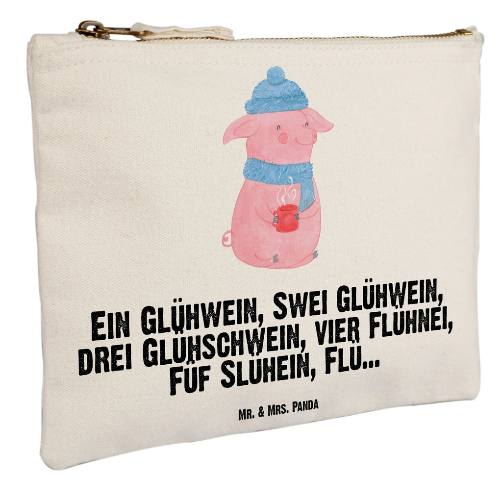Schminktasche Schweinchen Glühwein Waschbeutel, aufbewahrungstasche, Federmappe, Schminktasche, Schlampermäppchen, kosmetiktäschchen, Kosmetikbeutel, Schminktäschchen, Schminkbeutel, toiletry bag, Kulturtasche, Kosmetiktasche, Mäppchen, Etui, aufbewahrungsbeutel, pencil case, pinsel tasche, utensilientasche, Stiftemäppchen, Waschtasche, Kulturbeutel, beauty case, beauty tasche, Winter, Wintermotiv, Weihnachten, Heiligabend, Advent, Weihnachtsdeko, Nikolaus, Glühwein, Spruch, Weihnachtsmarkt, Betrunken