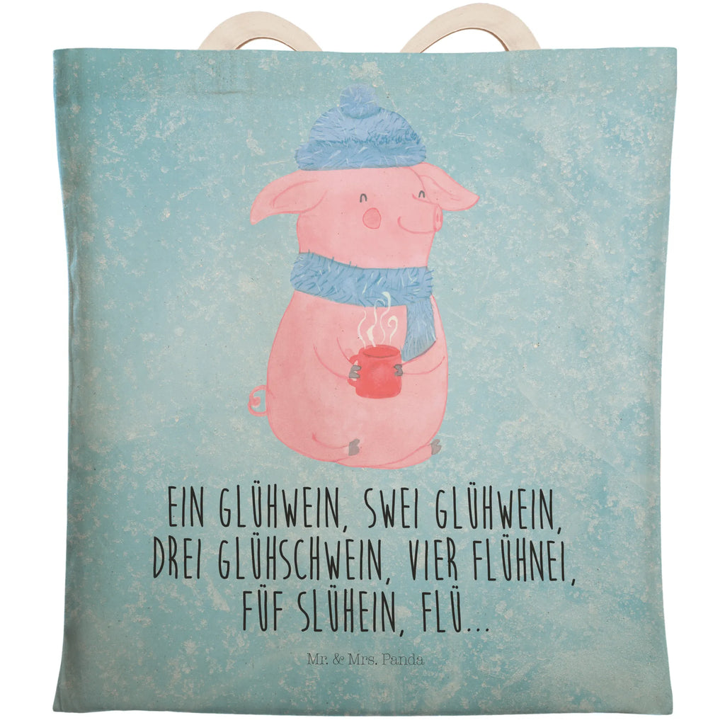 Shopping bag piggy Mulled wine shopper, cloth bag, cotton bag, bag, shoulder bag, Carrier bag, pouch, Winter, Christmas, Christmas time, snow, saying, Christmas market, mulled wine, drunk