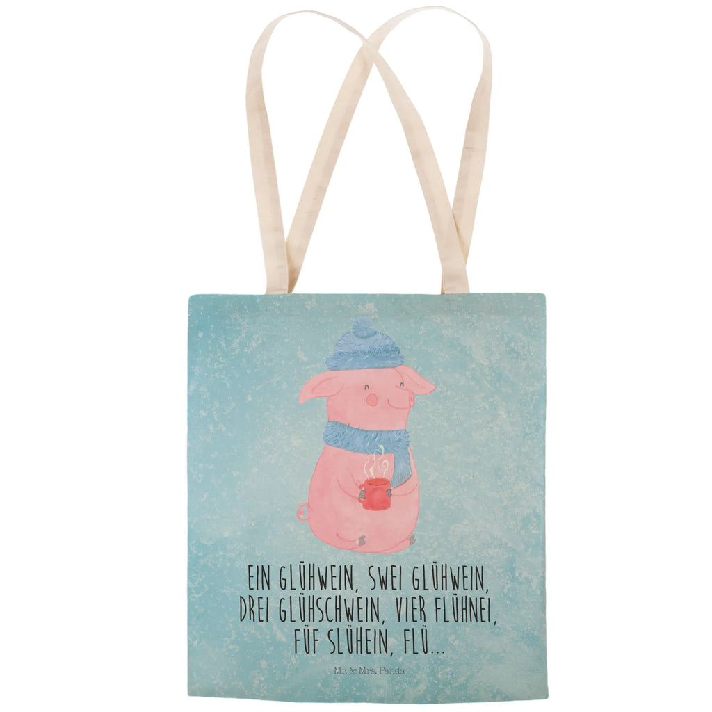 Shopping bag piggy Mulled wine shopper, cloth bag, cotton bag, bag, shoulder bag, Carrier bag, pouch, Winter, Christmas, Christmas time, snow, saying, Christmas market, mulled wine, drunk