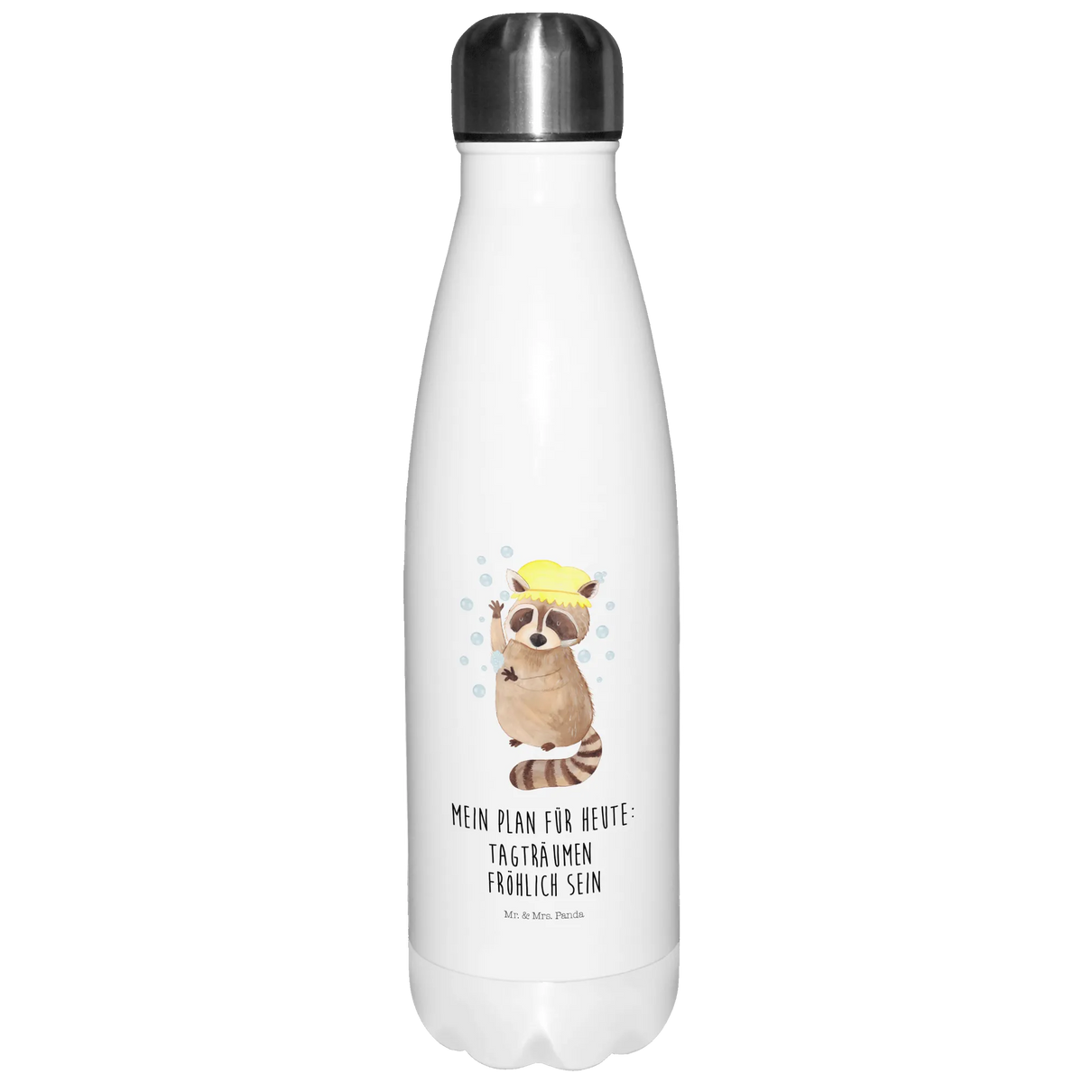 Insulated bottle Raccoon Thermos bottles, Thermos bottle, Thermos, Thermos bottle 500ml, stainless steel, small animals, cute, funny, cute animal motives, hand drawn, small world, funny sayings, good mood, happy, gifts, gift ideas, special gifts, animal lover, card, plan, daydreaming, raccoon, wash, soap bubbles