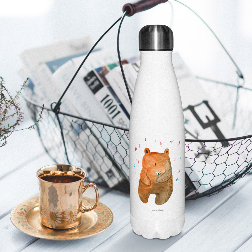 Insulated bottle bear party Thermos bottle 500ml, Thermos bottle, Thermos, Thermos bottles, stainless steel, bear, teddy, teddy bear, cuddly toy, Birthday present, Good mood, Partying, Birthday, Bring a present, Present, Celebrate, Party, Funny