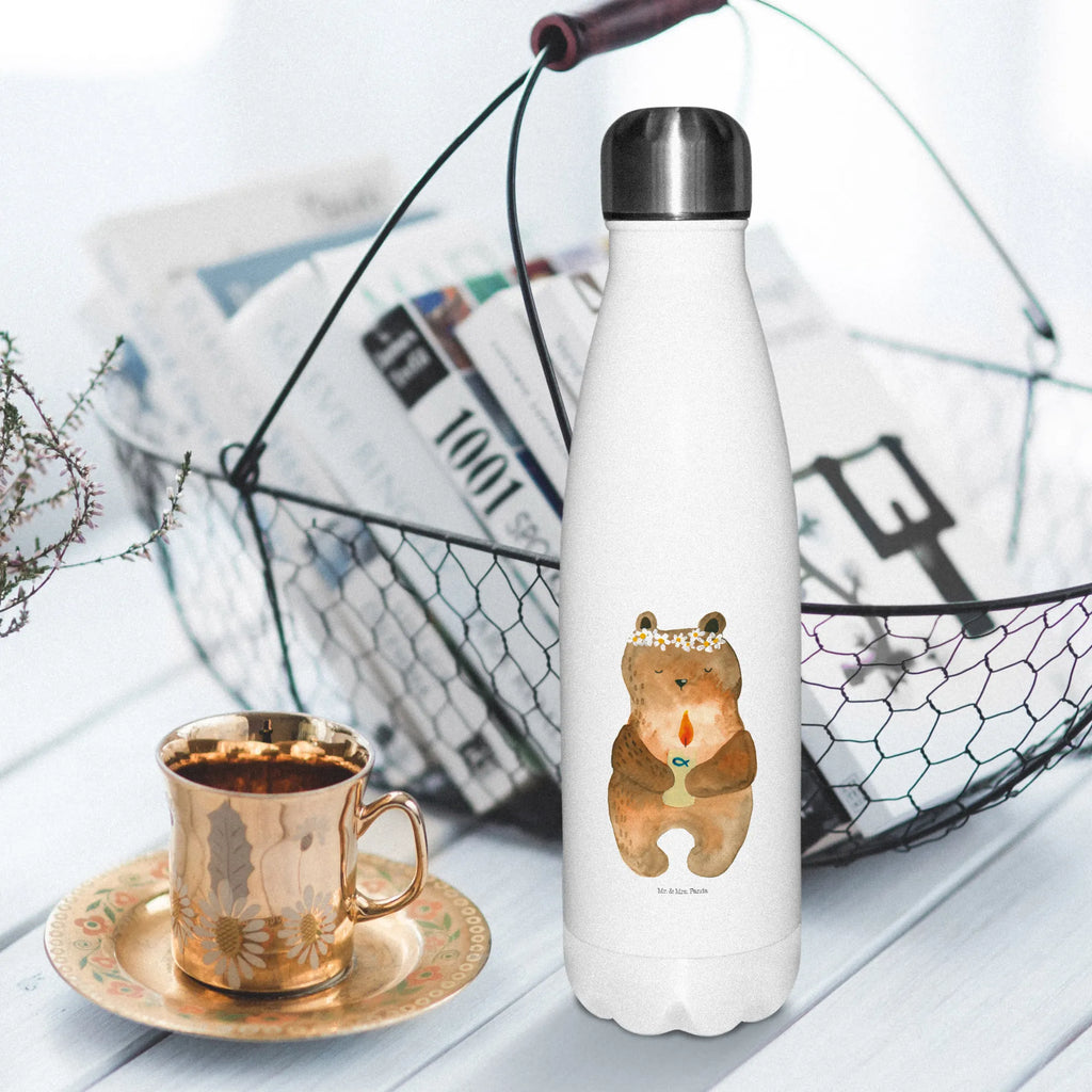 Insulated bottle bear communion Thermos bottle, Thermos bottle 500ml, stainless steel, Thermos bottles, Thermos, bear, teddy, teddy bear, cuddly toy, catholic, communion, God's blessing, baptismal candle
