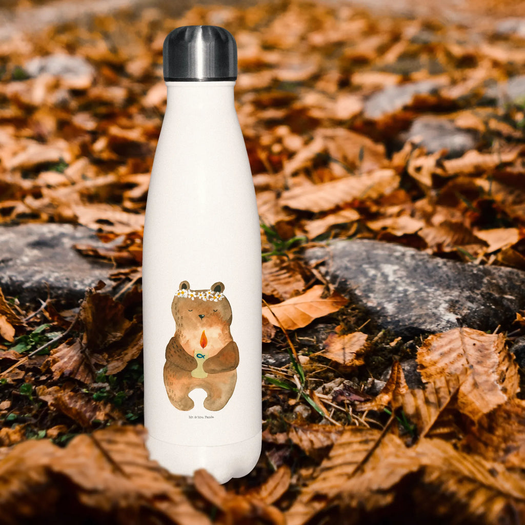 Insulated bottle bear communion Thermos bottle, Thermos bottle 500ml, stainless steel, Thermos bottles, Thermos, bear, teddy, teddy bear, cuddly toy, catholic, communion, God's blessing, baptismal candle