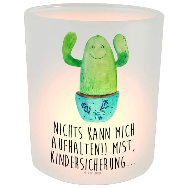 Windlicht Glas Kaktus Happy