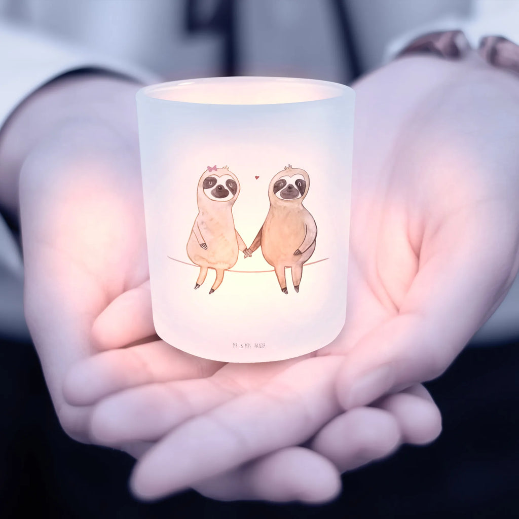 Lantern sloth pair Wind light, tealight holder, glass tealight, Sloth, sloth, trend animal, engaged, lazy, in love, favourite animal, together, relax, love, sloth love, sloth couple, lovers