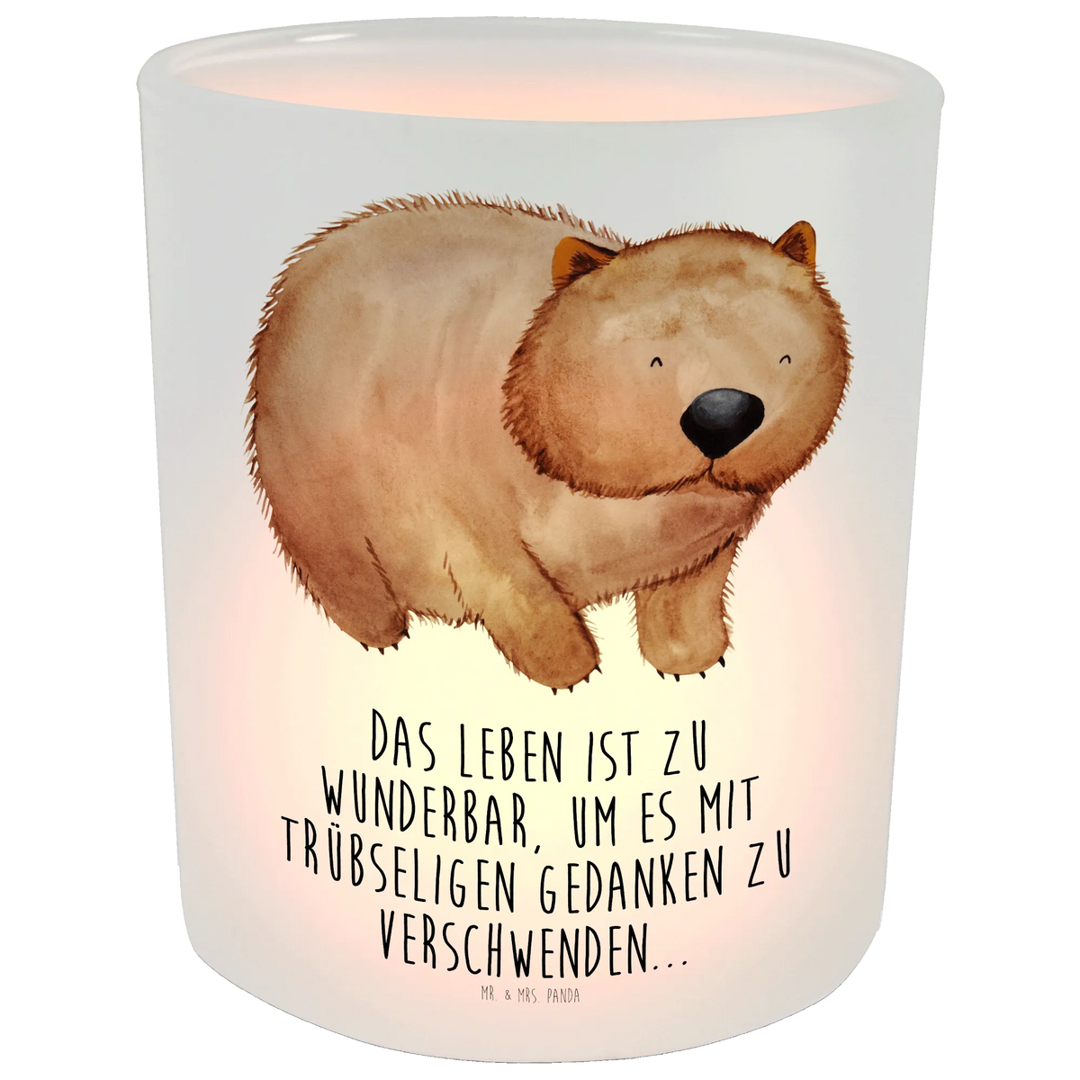 Lantern Wombat card, gift ideas, gifts, small animals, cute, cute animal motives, hand drawn, funny sayings, good mood, special gifts, animal lover, Australia, life is beautiful, saying