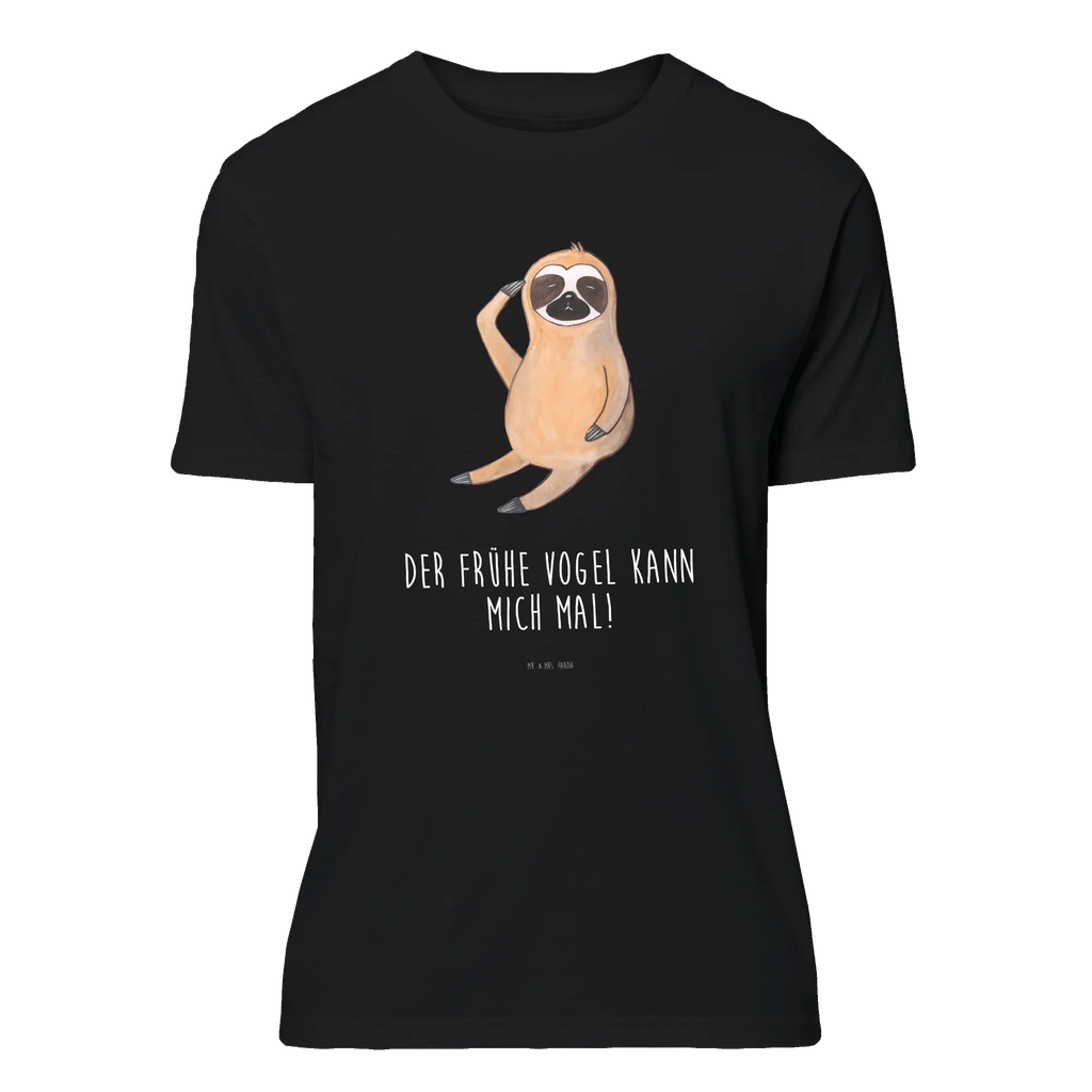 T-Shirt Standard Faultier Vogel Schlafshirt, Lustiges T-Shirt, Damen, Nachthemd, T-Shirt mit Spruch, T-Shirt, Herrn, Shirt, Jubiläum, Geburstag, Tshirt, Junggesellenabschied, Faultier Geschenk, Faultier Deko, Faultier, Faultierwelt, Faultiere, Lieblingstier, Frühaufsteher, faul, Spinner, Morgenmuffel, Vogel, Früher Vogel, Der Frühe Vogel