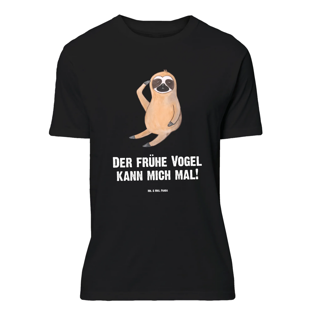 T-Shirt Standard Faultier Vogel Schlafshirt, Lustiges T-Shirt, Damen, Nachthemd, T-Shirt mit Spruch, T-Shirt, Herrn, Shirt, Jubiläum, Geburstag, Tshirt, Junggesellenabschied, Faultier Geschenk, Faultier Deko, Faultier, Faultierwelt, Faultiere, Lieblingstier, Frühaufsteher, faul, Spinner, Morgenmuffel, Vogel, Früher Vogel, Der Frühe Vogel