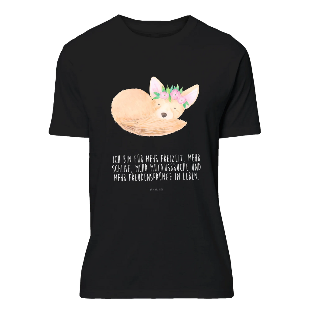 T-Shirt Standard Wüstenfuchs Blumenkranz Jubiläum, Herrn, T-Shirt, Damen, Nachthemd, Tshirt, Lustiges T-Shirt, T-Shirt mit Spruch, Shirt, Schlafshirt, Junggesellenabschied, Geburstag, Wildtiere, Afrika, Blumen, Glücklich, Wüstenfuchs, Blumenkranz, Wüste