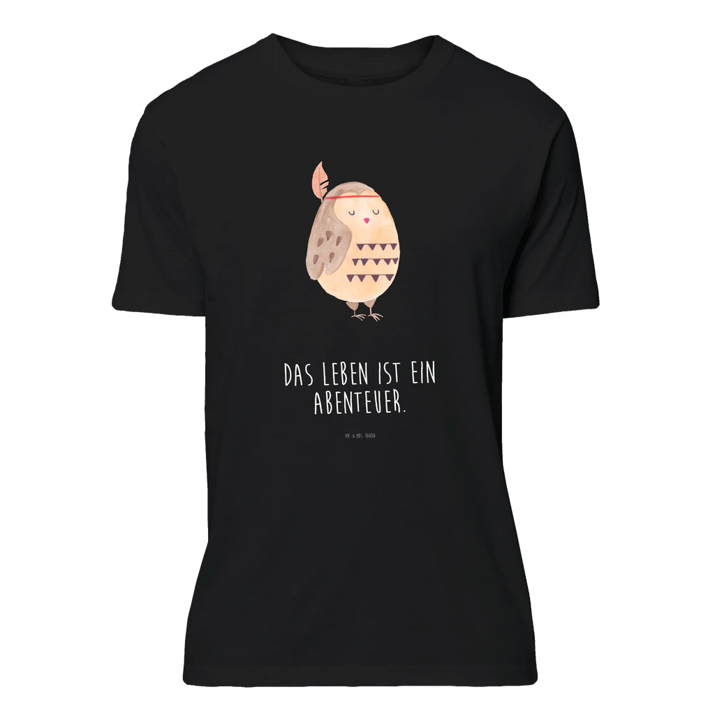 T-Shirt Standard Eule Federschmuck T-Shirt mit Spruch, Herrn, Jubiläum, Geburstag, Shirt, Schlafshirt, Junggesellenabschied, Damen, Lustiges T-Shirt, Tshirt, T-Shirt, Nachthemd, Eule, Das Leben Ist Ein Abenteuer, Owl, Federschmuck, Dekoration, Reisespruch, Eule Deko