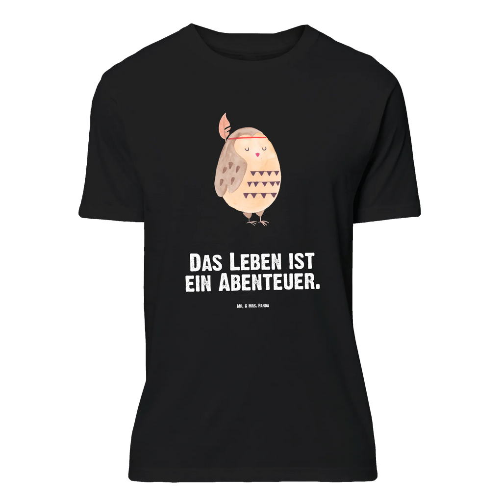 T-Shirt Standard Eule Federschmuck T-Shirt mit Spruch, Herrn, Jubiläum, Geburstag, Shirt, Schlafshirt, Junggesellenabschied, Damen, Lustiges T-Shirt, Tshirt, T-Shirt, Nachthemd, Eule, Das Leben Ist Ein Abenteuer, Owl, Federschmuck, Dekoration, Reisespruch, Eule Deko