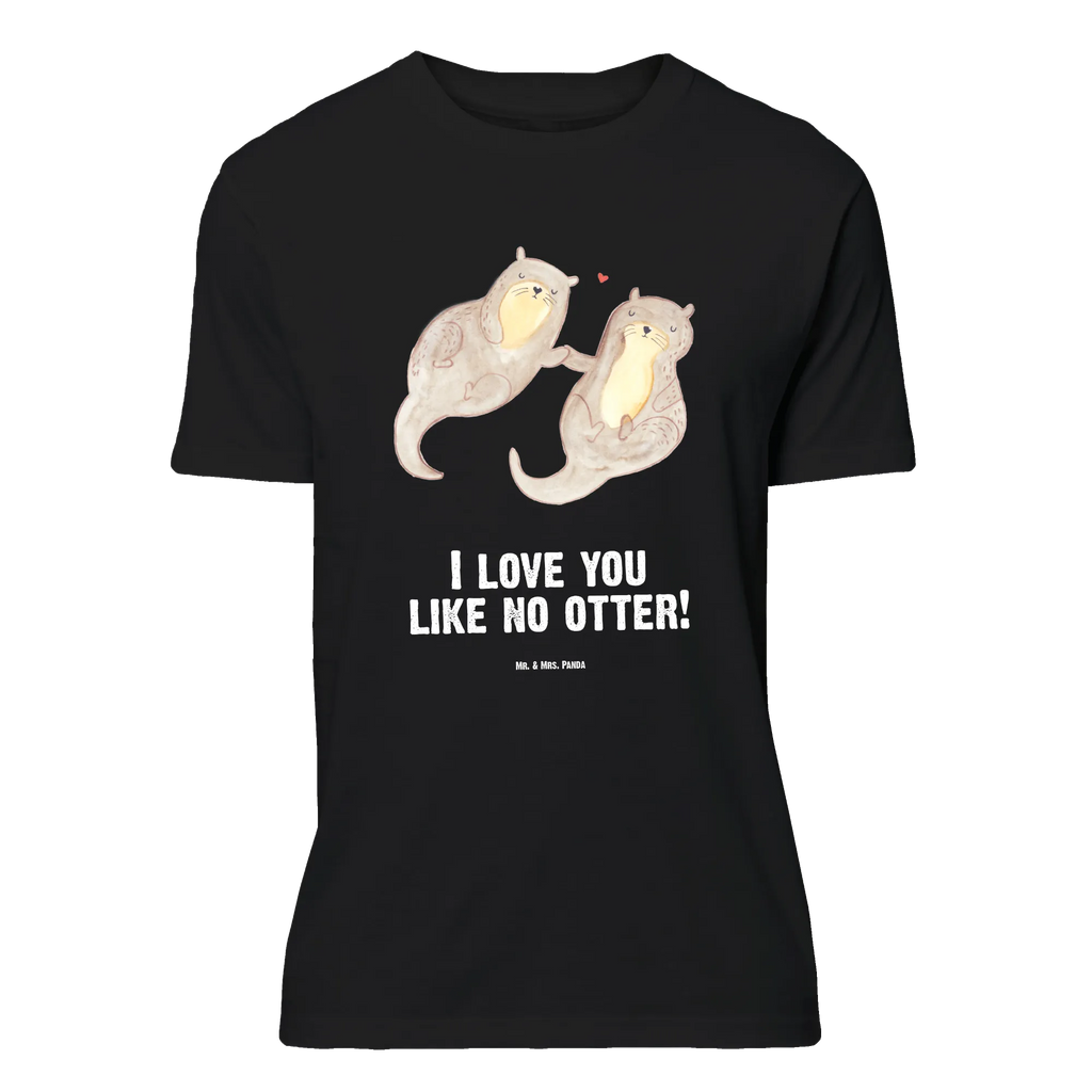 T-Shirt Standard Otter händchenhaltend Shirt, Jubiläum, Tshirt, Damen, Geburstag, T-Shirt, Herrn, Junggesellenabschied, T-Shirt mit Spruch, Nachthemd, Lustiges T-Shirt, Schlafshirt, Otter, Seeotter, Fischotter, Otter Seeotter See Otter