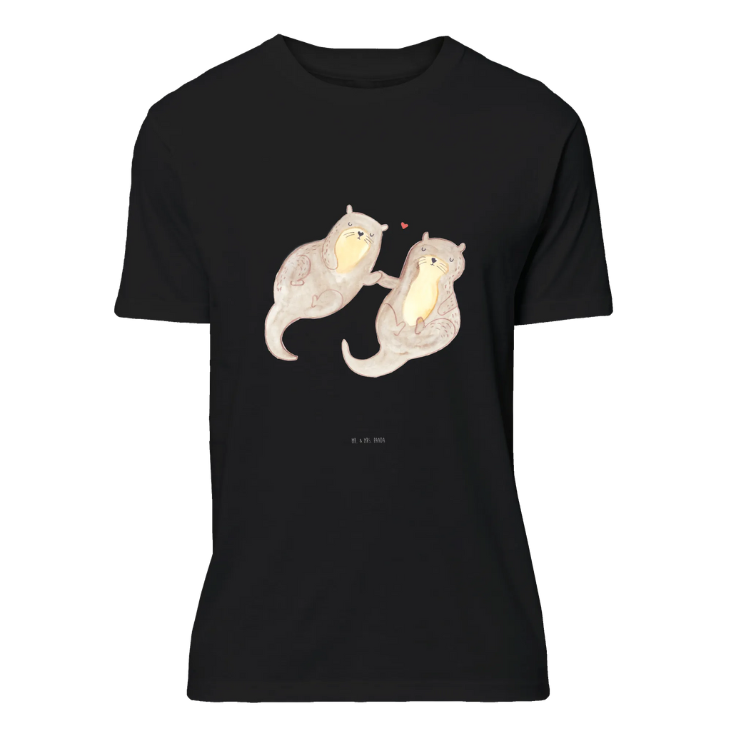 T-Shirt Standard Otter händchenhaltend Shirt, Jubiläum, Tshirt, Damen, Geburstag, T-Shirt, Herrn, Junggesellenabschied, T-Shirt mit Spruch, Nachthemd, Lustiges T-Shirt, Schlafshirt, Otter, Seeotter, Fischotter, Otter Seeotter See Otter