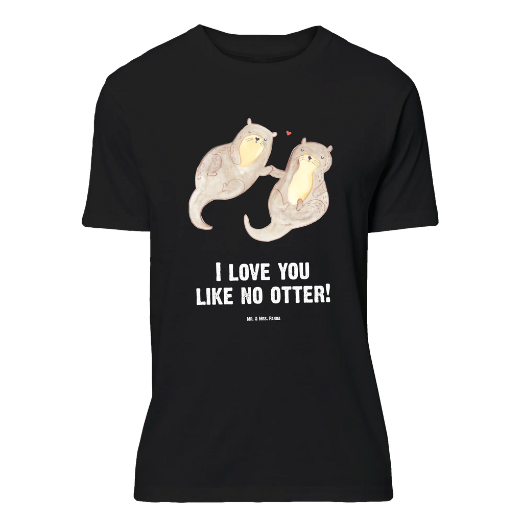 T-Shirt Standard Otter händchenhaltend Shirt, Jubiläum, Tshirt, Damen, Geburstag, T-Shirt, Herrn, Junggesellenabschied, T-Shirt mit Spruch, Nachthemd, Lustiges T-Shirt, Schlafshirt, Otter, Seeotter, Fischotter, Otter Seeotter See Otter