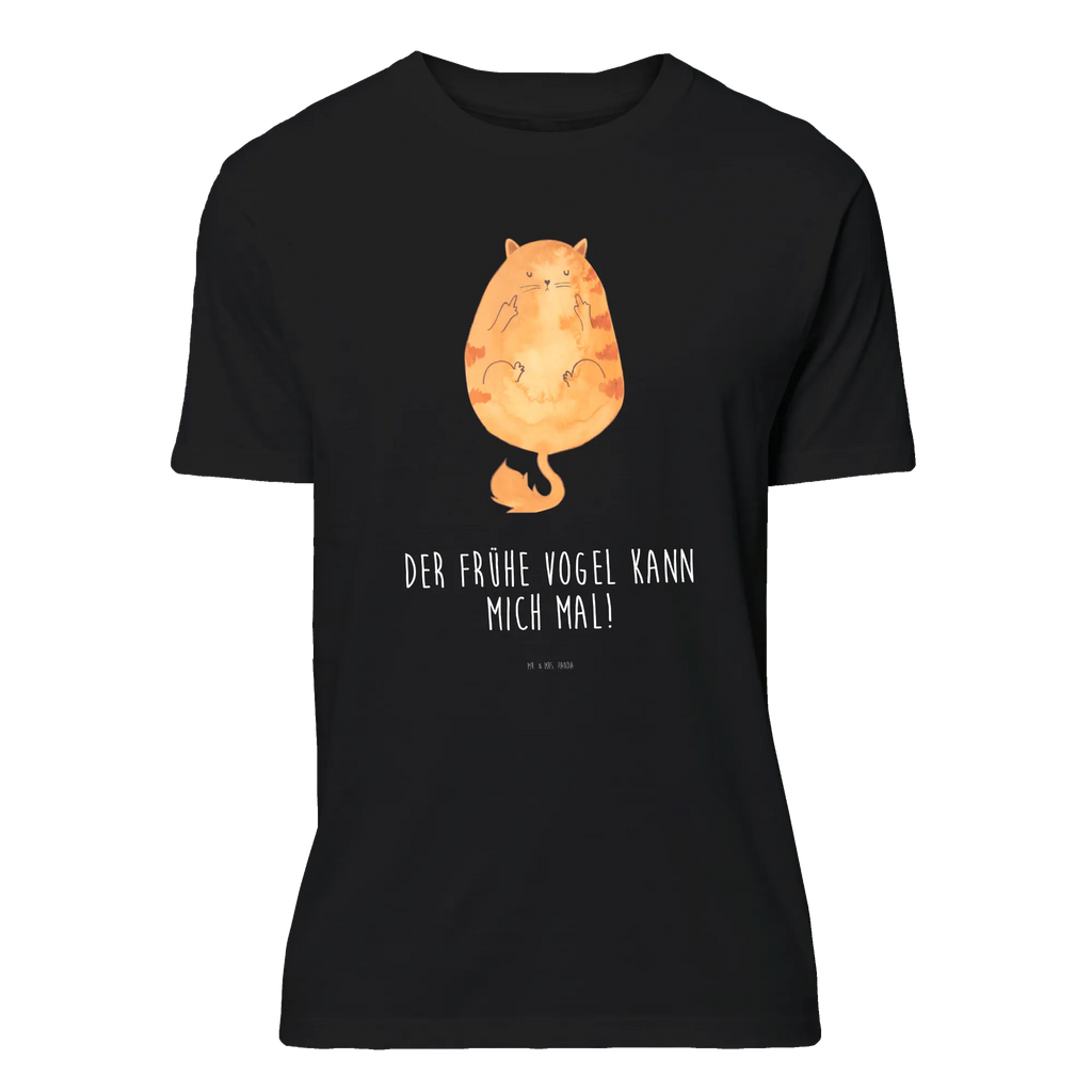 T-shirt Cat Early riser Shirt, T-shirt, cat, tomcat, kitty, meow, kitten, housecat, mama cat, love cats, cat image, cat fan, cat lover, cat fancier, cat decoration, gift for cat lover, cat owner, funny cats, cat sayings, cat motto, funny cat gifts, fan merchandise, cat stuff, animal lover, cats, early riser, morning grumbler, coffee, The early bird can kiss my ass, pussy