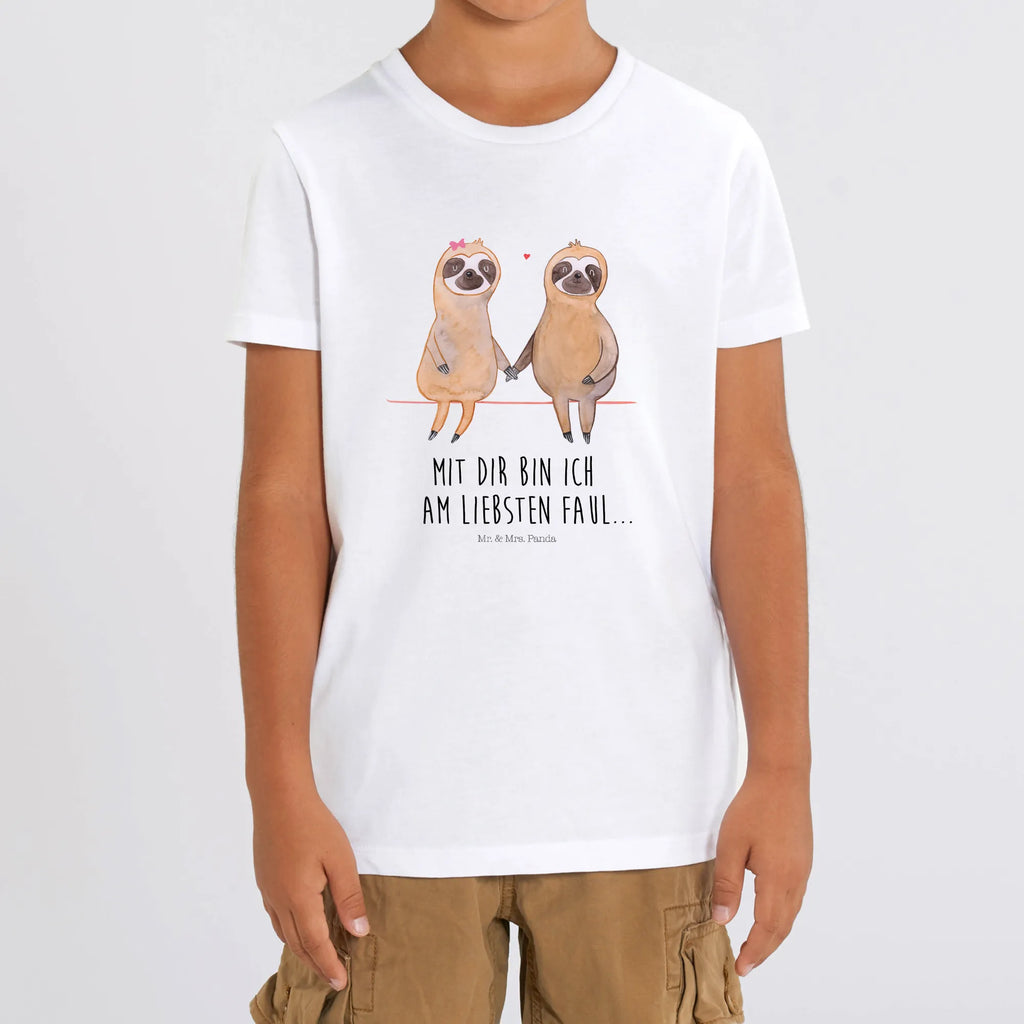 Organic Kids T-Shirt sloth pair Sloth, sloth, trend animal, love, lazy, relax, favourite animal, sloth love, in love, together, sloth couple, lovers, engaged