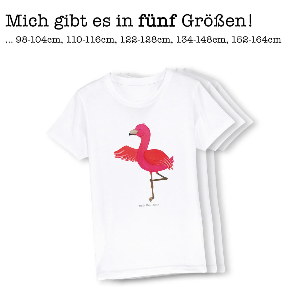 Organiczna koszulka dziecięca Flamingo joga Kinder T-Shirt Jungen, Kinder T-Shirt Mädchen, Kinder T-Shirt, Flamingo, Entspannung, Yoga, Tiefenentspannung, Namaste, Aufregen, Ärger, Achtsamkeit, Yoga-Übung, Vogel