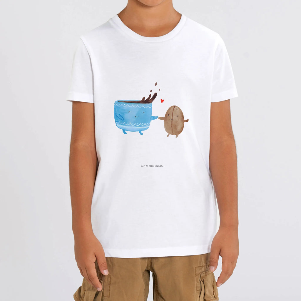 Organic Kinder T-Shirt Kaffee Bohne Kinder T-Shirt Mädchen, Kinder T-Shirt Jungen, Kinder T-Shirt, Gute Laune, Tiere, Tiermotive, Lustige Sprüche, Genuss, Zufriedenheit, Kaffee, Kaffeebohne, Glück