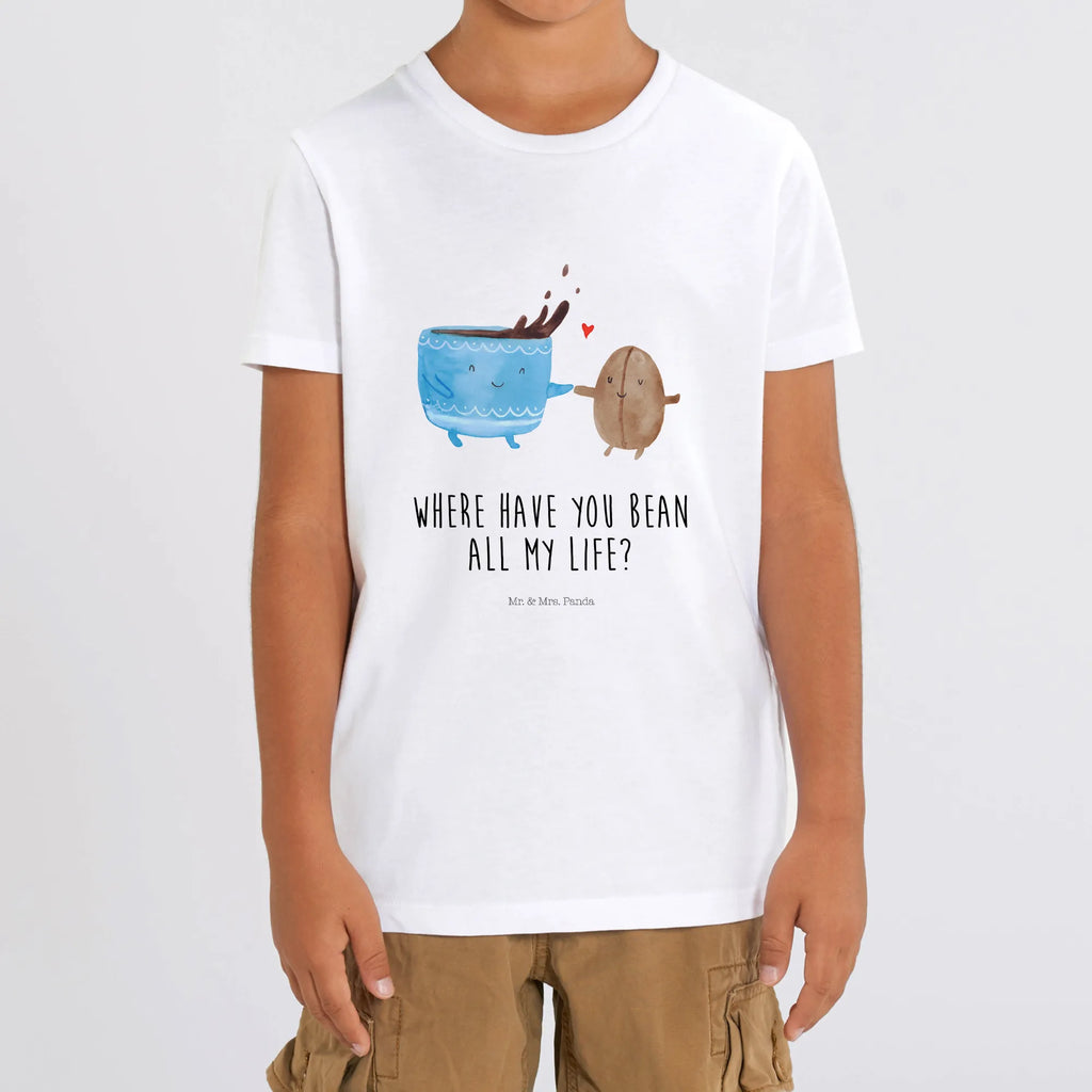 Organic Kinder T-Shirt Kaffee Bohne Kinder T-Shirt Mädchen, Kinder T-Shirt Jungen, Kinder T-Shirt, Gute Laune, Tiere, Tiermotive, Lustige Sprüche, Genuss, Zufriedenheit, Kaffee, Kaffeebohne, Glück