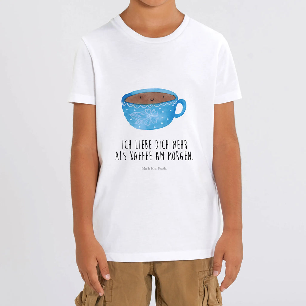 Organic Kinder T-Shirt Kaffee Tasse Kinder T-Shirt Jungen, Kinder T-Shirt Mädchen, Kinder T-Shirt, Gute Laune, Tiere, Tiermotive, Lustige Sprüche, Kaffee, Glücklich, Tasse, Genuss, Geschmack, Liebe